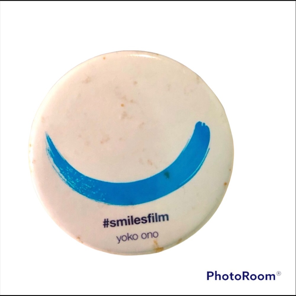 Yoko Ono Smile Film Pin Badge from London